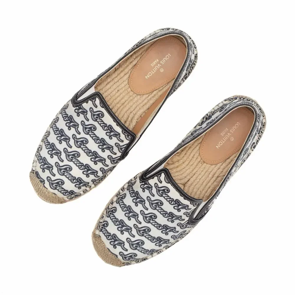 Louis Vuitton Men’s Canvas Printed Slip On Trocadero Espadrilles White 41 US8